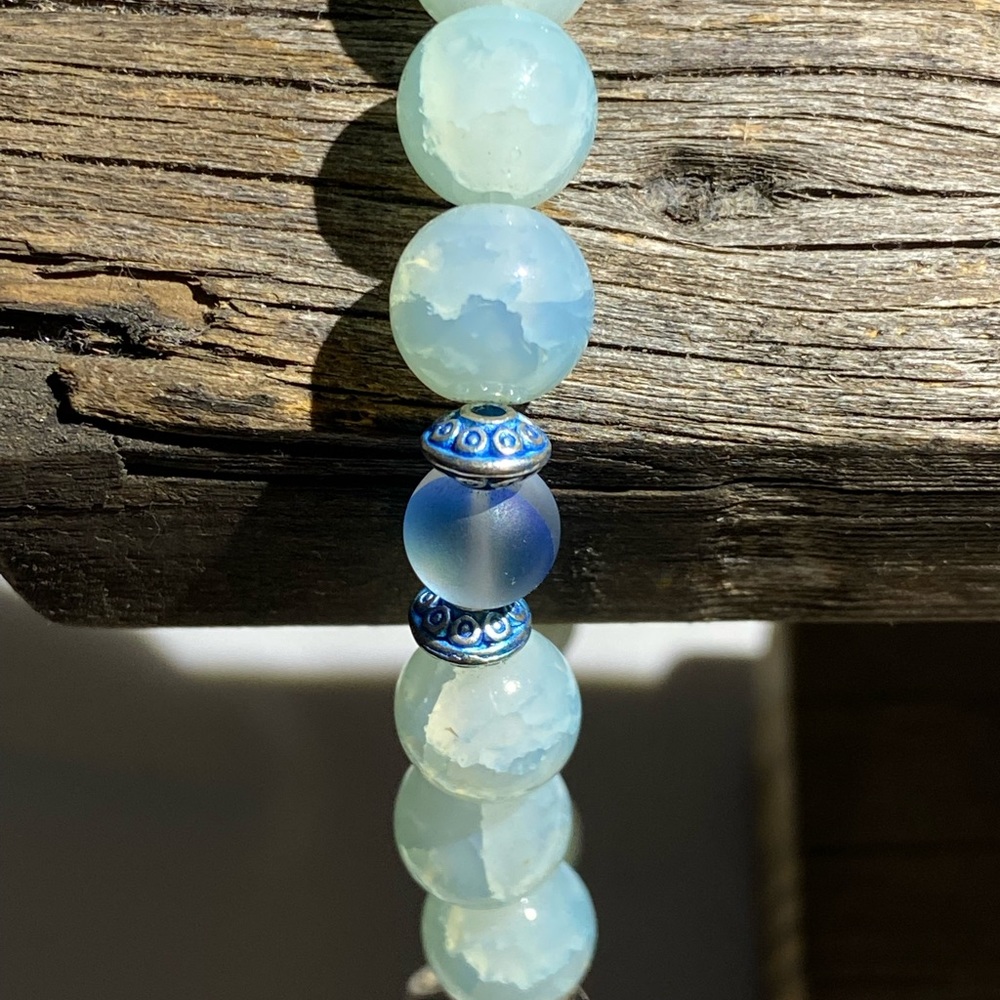Handmade glass bead bracelet